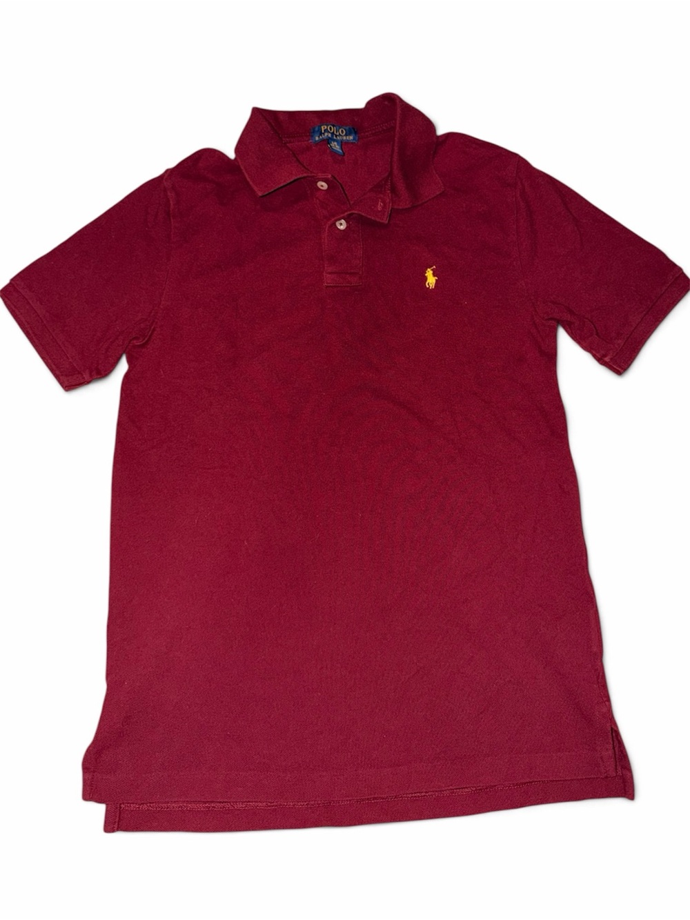 Polo by Ralph Lauren Men's Maroon Polo with Yellow Pony
